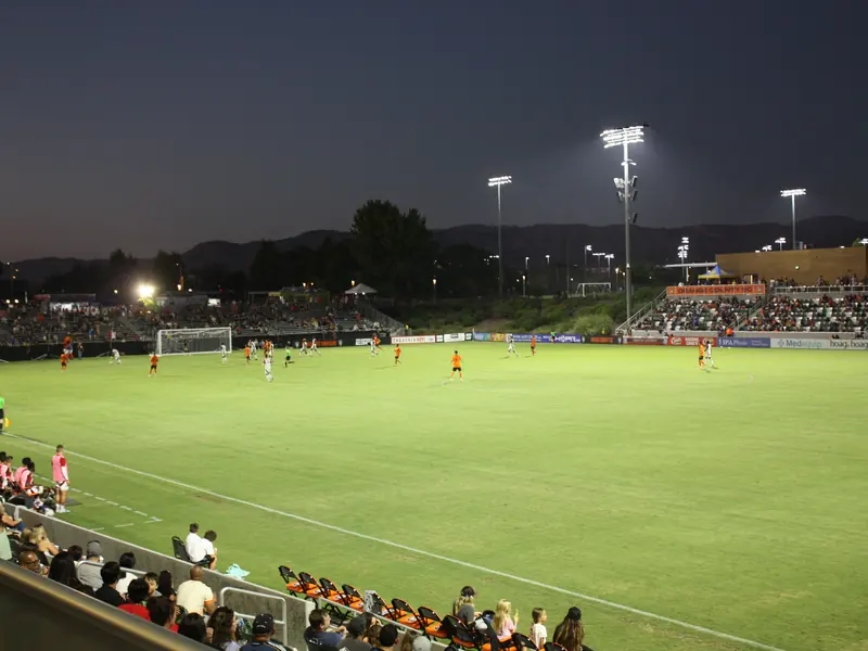 Soccer under floodlights
